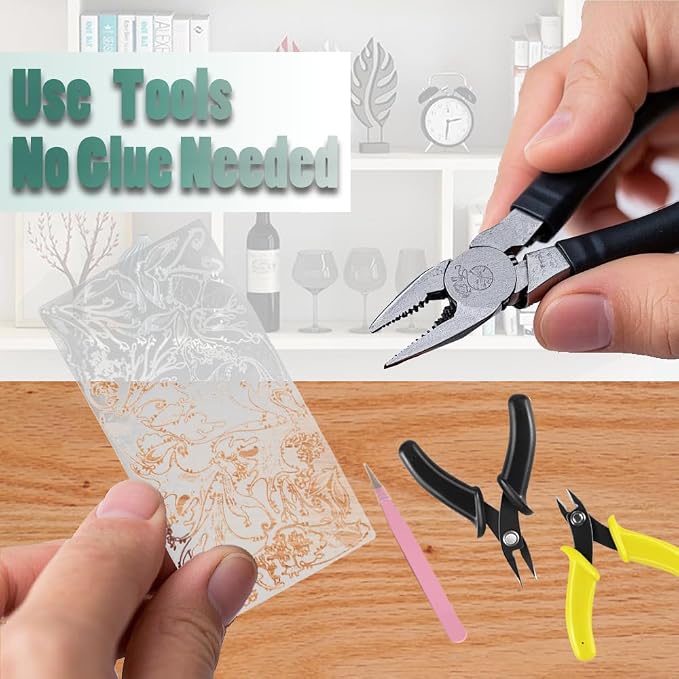 3D Metal Puzzles for Adults,Sliver Butterfly Model Design,Glitter Cute Insects Animals Puzzles Metal Building Kits,Brain Teaser DIY Creative Ornament Sets Need Assembly Home Decor (HD-3)