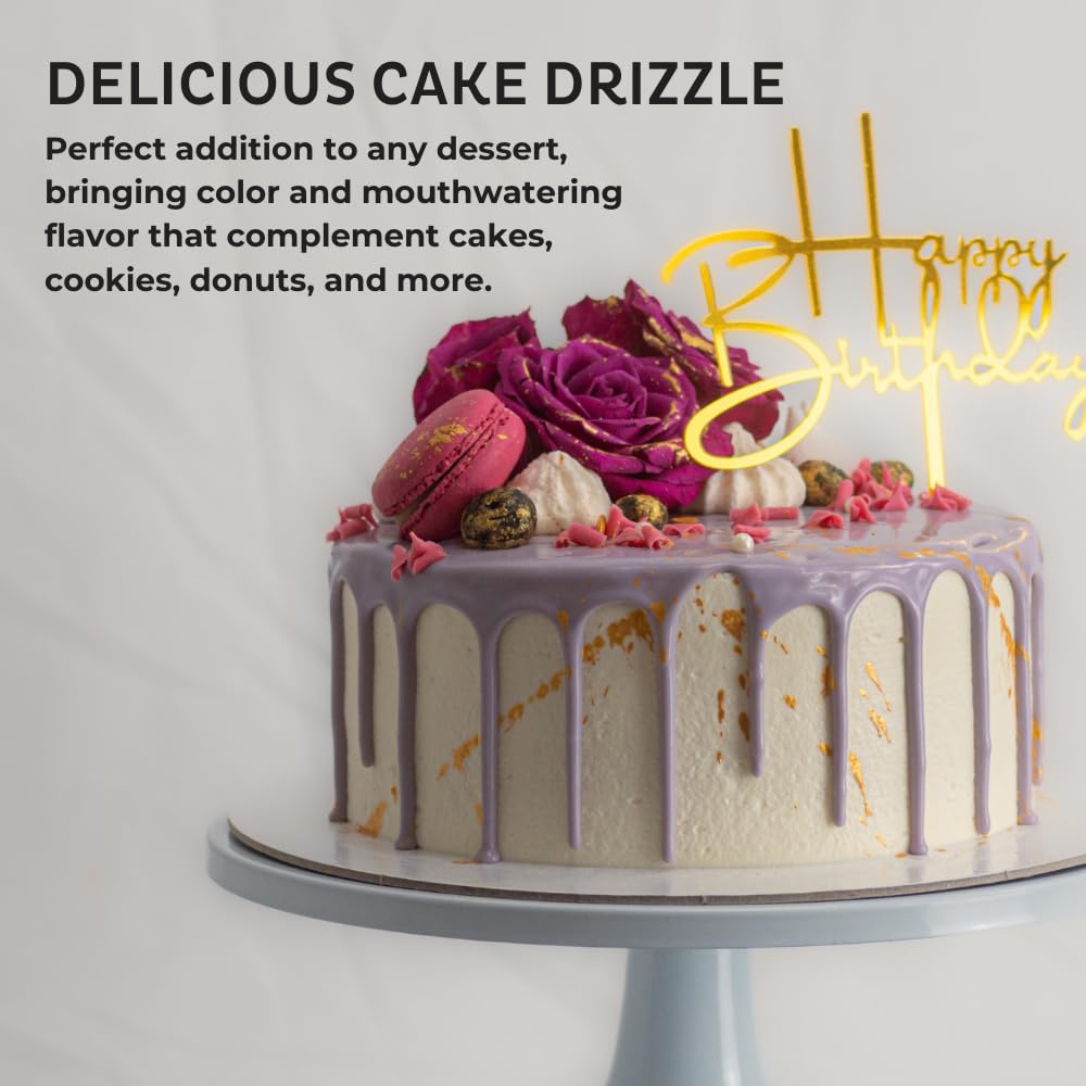 Chocolate-Flavored Cake Drizzle by Chefmaster, Edible Cake Drip Frosting for Decorating, Drip for Cakes, Cupcakes, Cookies, Donuts, 10 oz