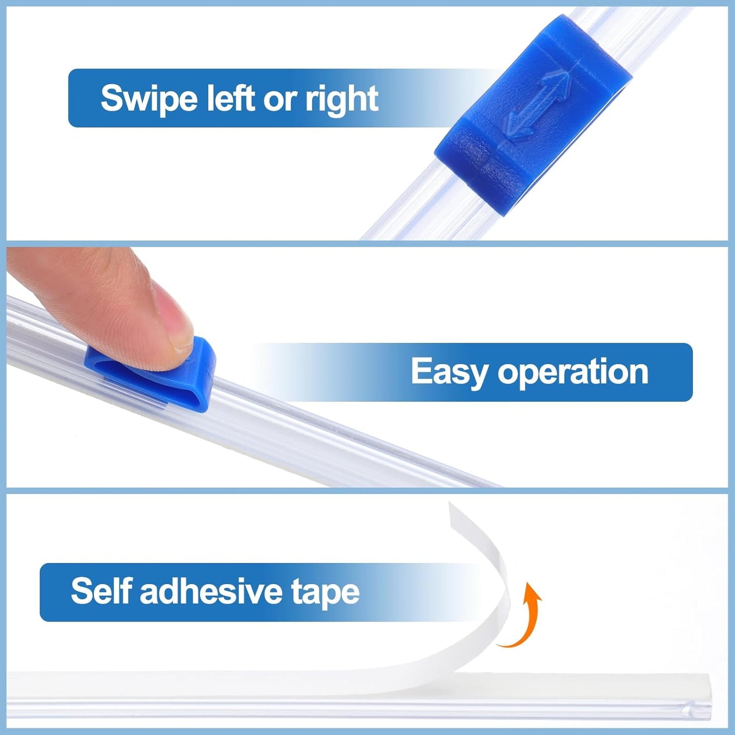 PATIKIL 12pcs Plastic Wrap Cutter, 13in Plastic Wrap Slide Cutter Self Adhesive Installation Replacement for Aluminum Foil Wax Paper Parchment Paper Wrap Dispenser, Blue