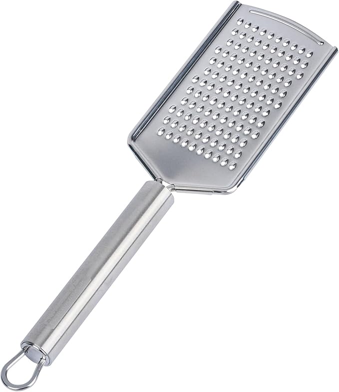 Restaurantware-German Standard Fine Handheld Graters, 6 Flat Cheese Graters - Dishwashable, Durable, Stainless Steel Food Grater With Handle, Suitable For Chocolate, Nutmeg, Garlic, Lemon, And, More