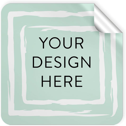 100 Custom Vinyl Stickers - Upload Your own Image, Text, Design, Logo - Personalized Logo Labels for Handmade, Packaging, Bottle, Jars, Candle, Brand Stickers (Mint, 1.5x1.5 Square)
