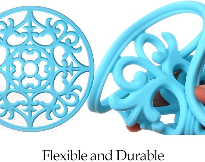 ME.FAN Trivets for Dishes/Pots/Pans, 3 Pcs Silicone Mats, Flexible/Durable/Non Slip Hot Pads to Protect Table and Counter Top (Desert Sage)