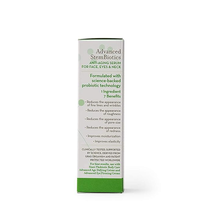 Advanced Anti Aging Serum with Plant Stem Cells, Advanced Peptides,Science Backed Probiotic Technology, Vegan, Organic & Natural Ingredients