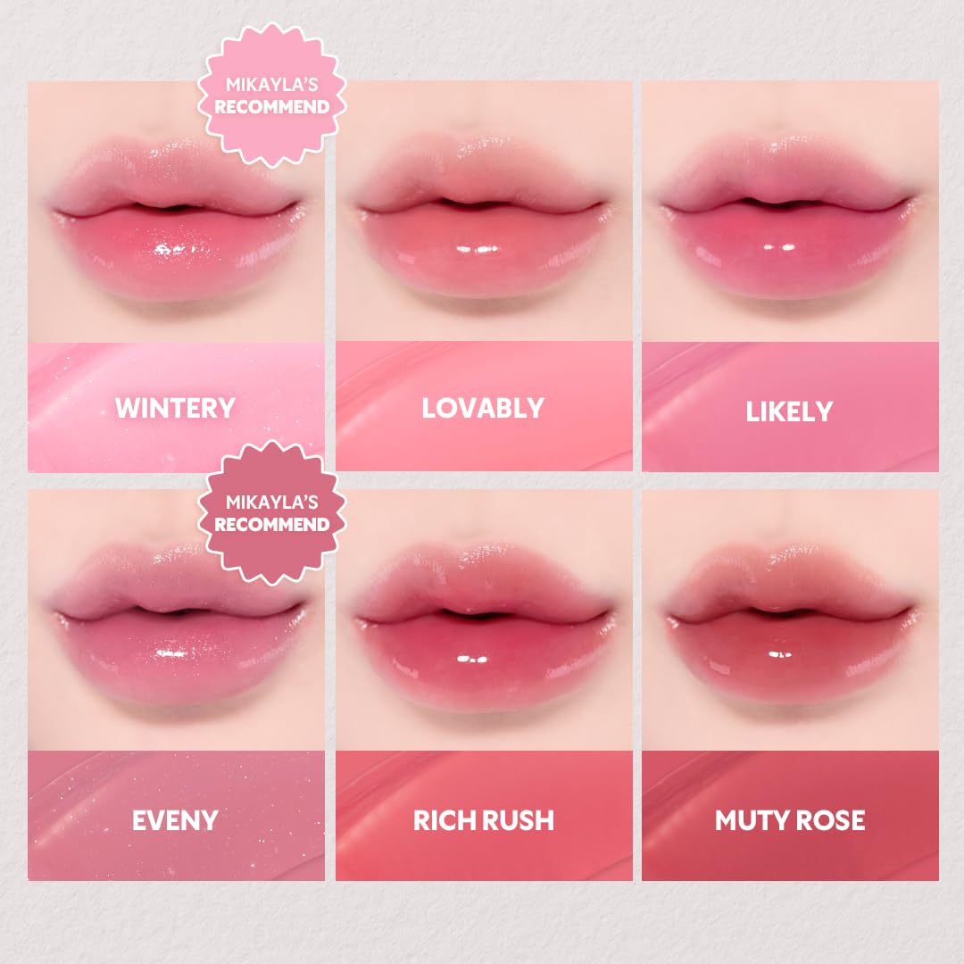 TIRTIR [*Mini Size Waterism Tinted Lip Gloss #06 Honey Nut, 0.06 Fl Oz – Kiss Ready Lipgloss, 12H Long Lasting Non Sticky Natural Tinted Glow Korean Multiuse Cheek and Lip Tint for Women gift