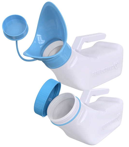 Female Urinal Spill Proof 32 oz (1 Pack) - Urinal for Women - Pee Funnel - Women Bed Pan - Portable Urinals for Women - Sturdy Female Urination Device for Car Travel, Road Trip Essentials