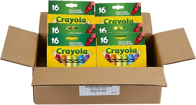 Crayola Jumbo Crayons Bulk, 6 Sets of 16 Large Crayons for Toddlers & Kids, School Supplies, Gifts [Amazon Exclusive]