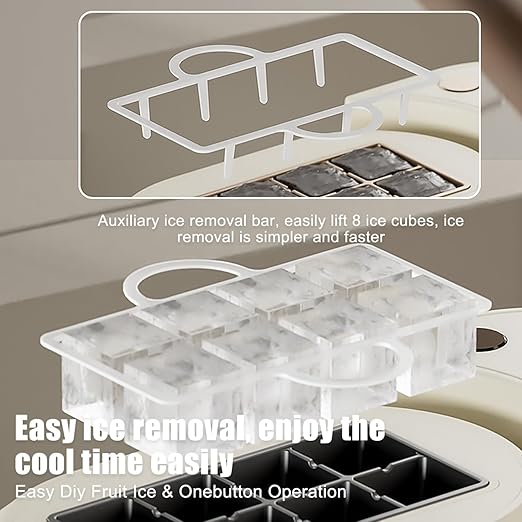 Mini Ice Maker Machine Counter Top for Home, Ice Ready in 10 Mins, Low Noise & Energy Saving, Easy to Clean, Portable Small Clear Ice Cube Maker for Kitchen (White Standard)