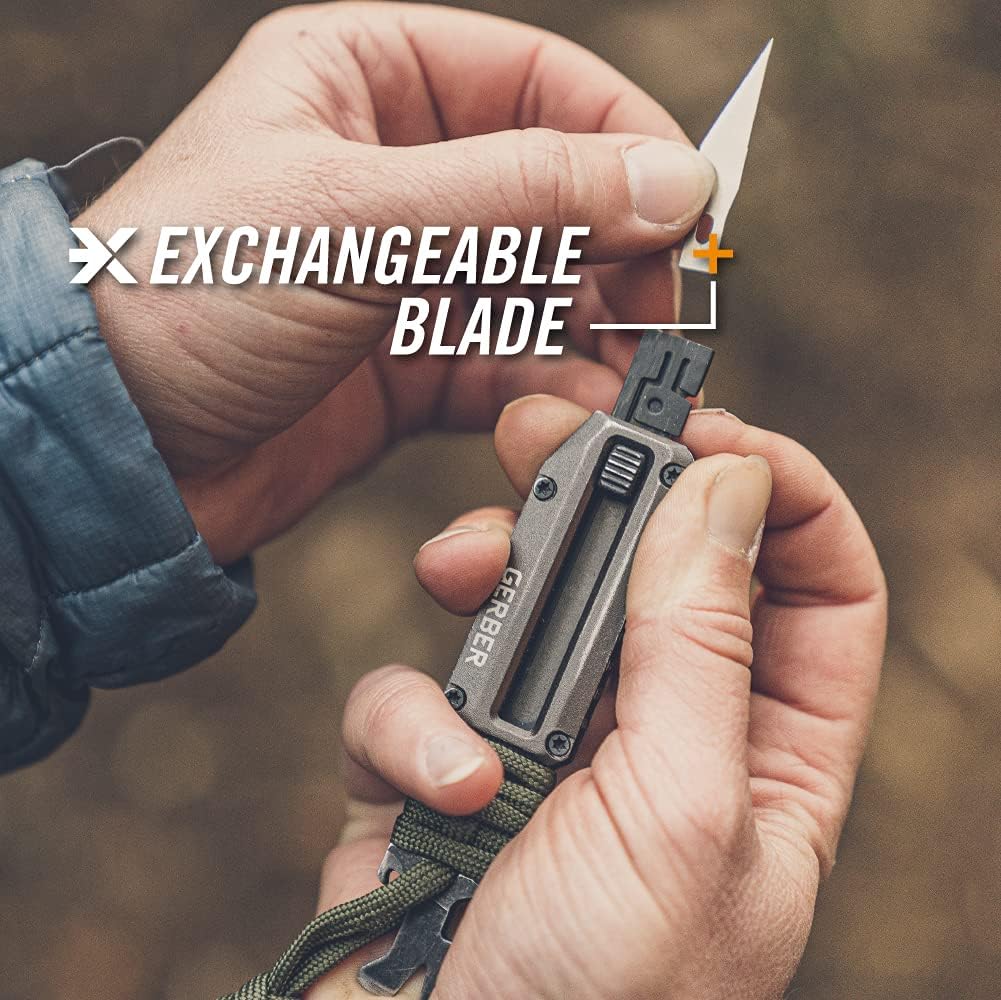 Gerber Gear Prybrid X EDC Multitool Pocket Utility Knife - Razor Knife with Retractable Hobby Blade and Pry Bar - Green