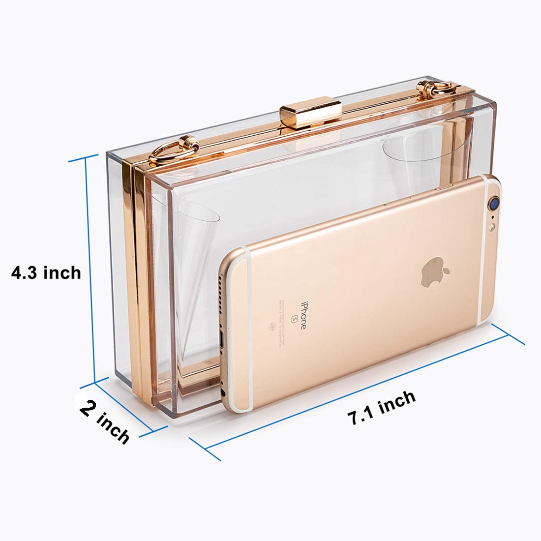 L-COOL Cute Acrylic Shoulder Bag Crossbody Bag Evening Clutch Purse Handbag With 2 Gold Chain For Women(White)