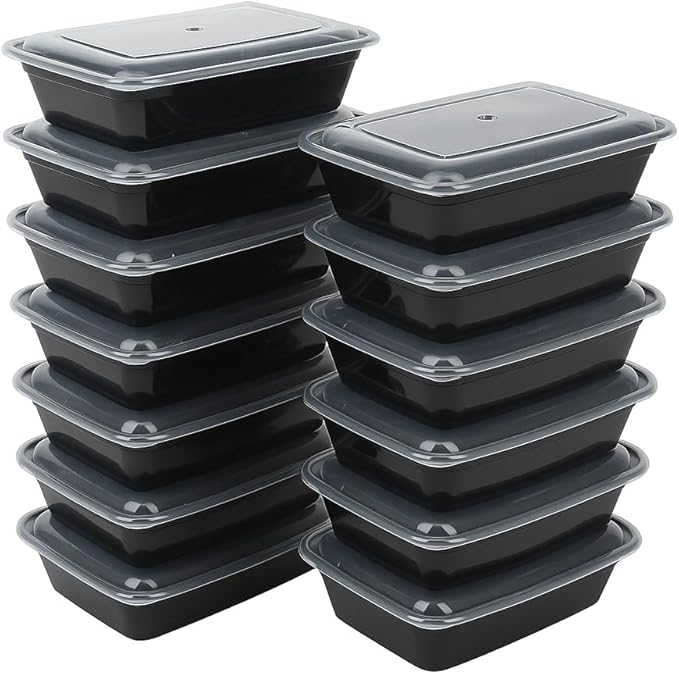 Ruthy's Outlet Meal Prep Containers W/Lids -Square Food Storage – BPA-Free| Stackable | Microwave | Freezer & Dishwasher Safe | Reusable Lunch Bento Box Portion Control & Planning (150 Pack, 12 oz)