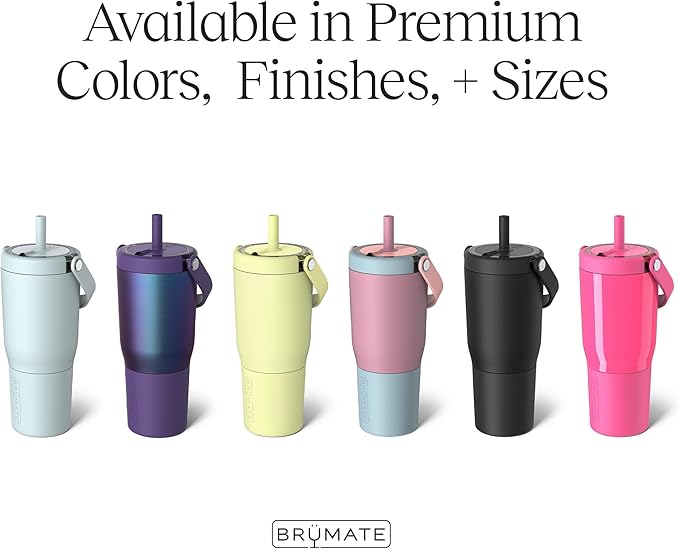 BrüMate Resa 25oz 100% Leakproof Travel Tumbler w/Handle & Straw | Flexible SoftSip Straw | Silicone Sleeve for Durability | Stainless Steel | Cup Holder & Travel Friendly Water Bottle (Neon Pink)