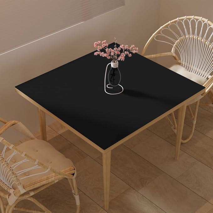 Desk Cover Protector - Used for Square Table Waterproof and Easy to Clean Good Flatness Easy to Used for Dining Table(Black+Gray 44x44)