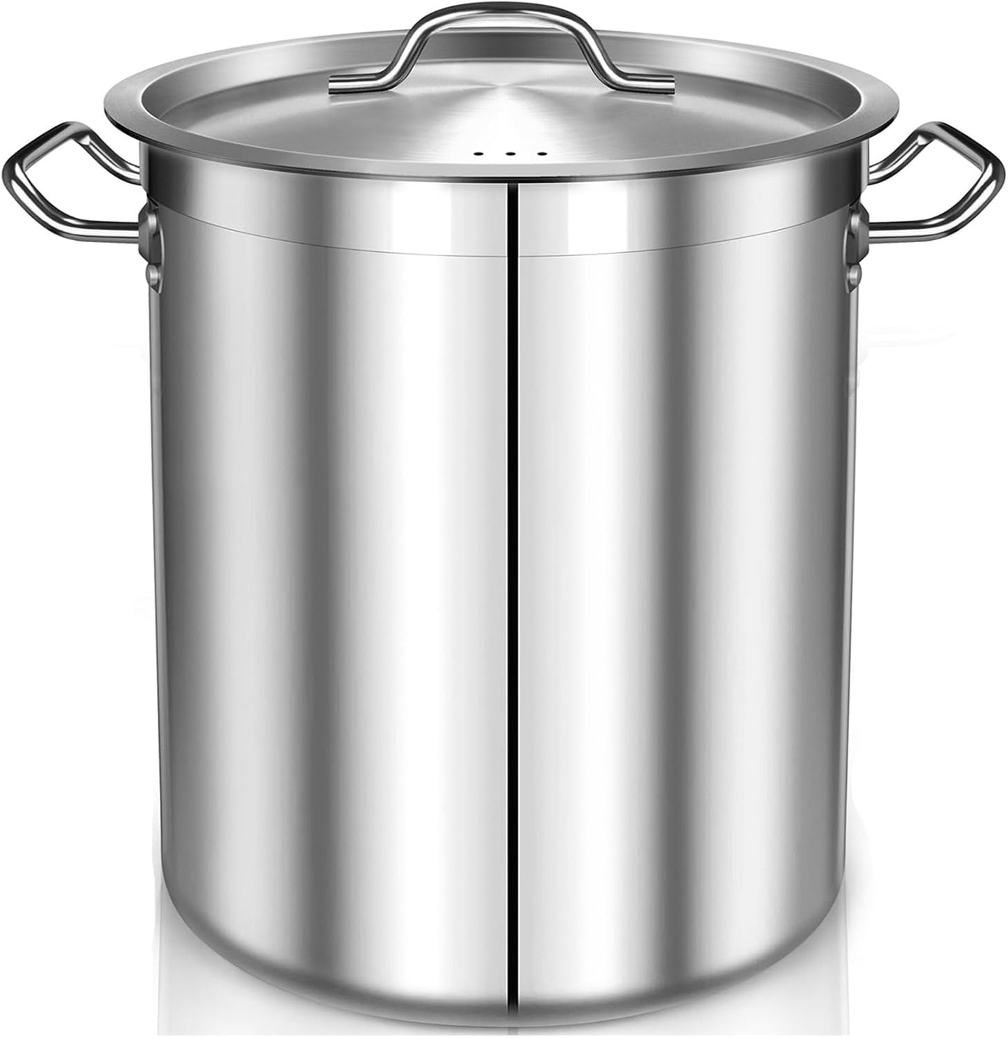 50 Quart Stainless Steel Stock Pot with Lid – Heavy Duty Large Cooking Pot for Soup, Stew, Chili – Commercial Grade, Induction Compatible – Great for Home & Catering