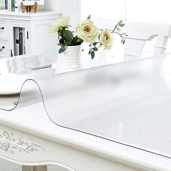 NECAUX Custom 16 x 32 Inch Frosted Desk Cover Protector, 1.5mm Thick Plastic Heavy Duty Table Pad Desk Mat Desk Protector for Office Computer Writing Desk, Side Table, End Table, Night Stand, Dresser