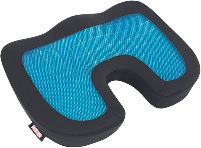 Motor Trend Cooling Car Seat Cushion with Memory Foam, Made with Orthopedic Gel for Maximum Coccyx Comfort & Back Pain Relief, Ideal Office Chair Cushion