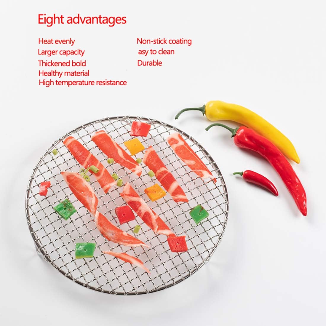 Versatile Round 304 Stainless Steel Cooling Rack Baking,Heat Resistant Rust Proof Sturdy Durable Dia 11.6"