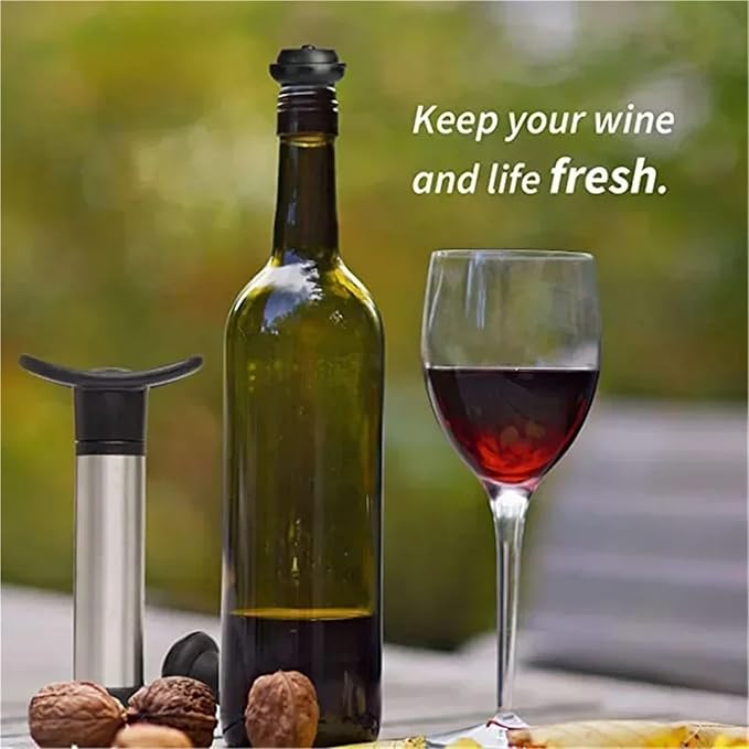 Wine Stopper 30pcs Stainless Steel Stoppers - Wine/Champagne Vacuum Pump Sealer