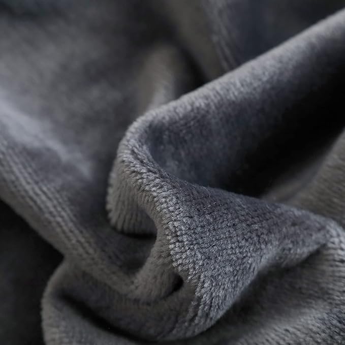 SOCHOW Flannel Fleece Blanket Throw Size, All Season Lightweight Super Soft Cozy Blanket for Bed or Couch, Grey, 50x60 inches
