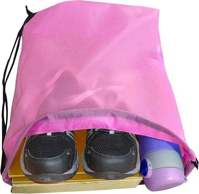 Drawstring Backpack Bulk 70Pcs String Backpack Drawstring Bags Cinch Bag Sackpack for Men Women Gym(Pink)