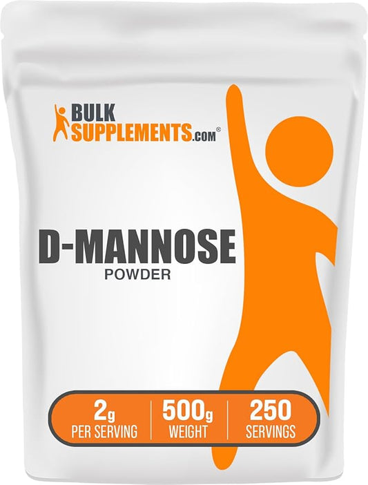 BulkSupplements.com D-Mannose Powder - D-Mannose Supplement, for Urinary Tract Health - Unflavored & Gluten Free, 2g per Serving, 500g (1.1 lbs) (Pack of 1)