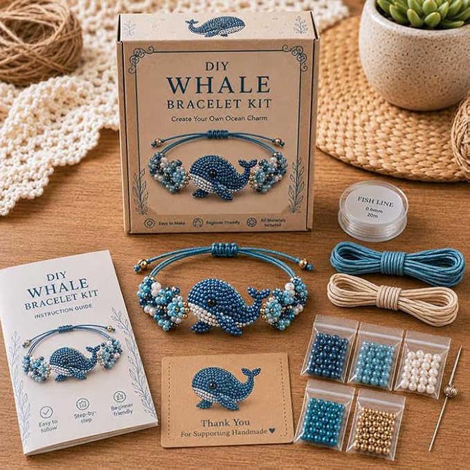 DIY Beaded Bracelet Making Kit, Beginner-Friendly Beaded Bracelet Animal Making Kit, Three-Dimensional Beadwork Jewelry Craft Kit with Full-Color Instruction Sheet, for Craft Lover (Bee)