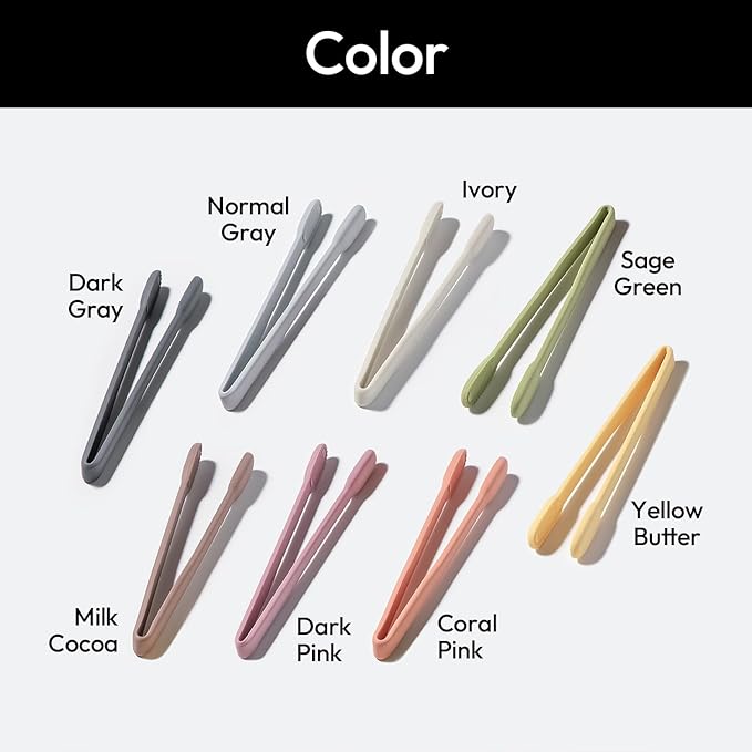 carrotez Silicone Cooking Kitchen Tongs, Anti-Slip,Non-Scratch Serving Tongs 9.25 Inches - Milk Cocoa