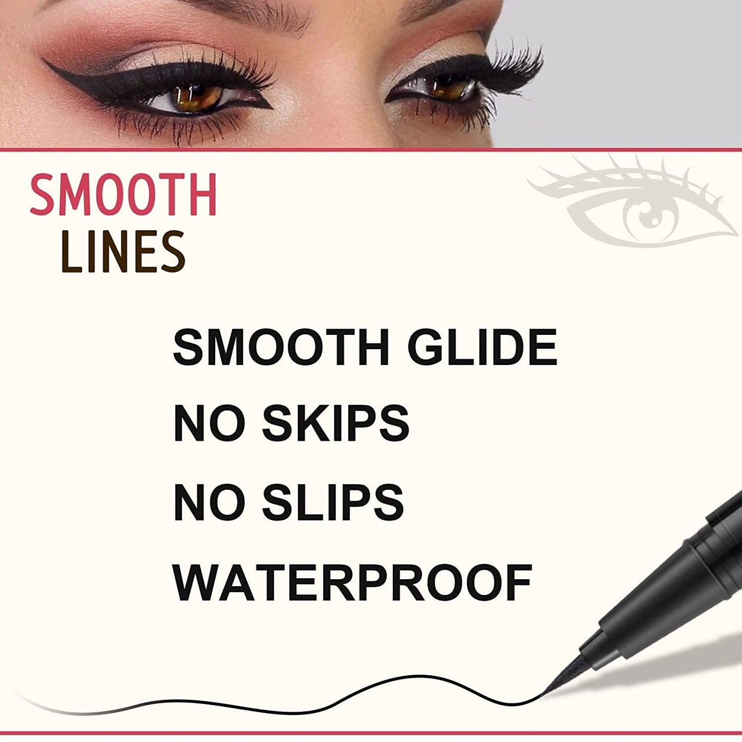 LAVONE Eyebrow Stamp Pencil Kit for Eyebrows, Makeup Brow Stamp Trio Kit with Waterproof Eyebrow Pencil, Eyeliner, Eyebrow Pomade, and Dual-ended Eyebrow Brush - Medium Brown