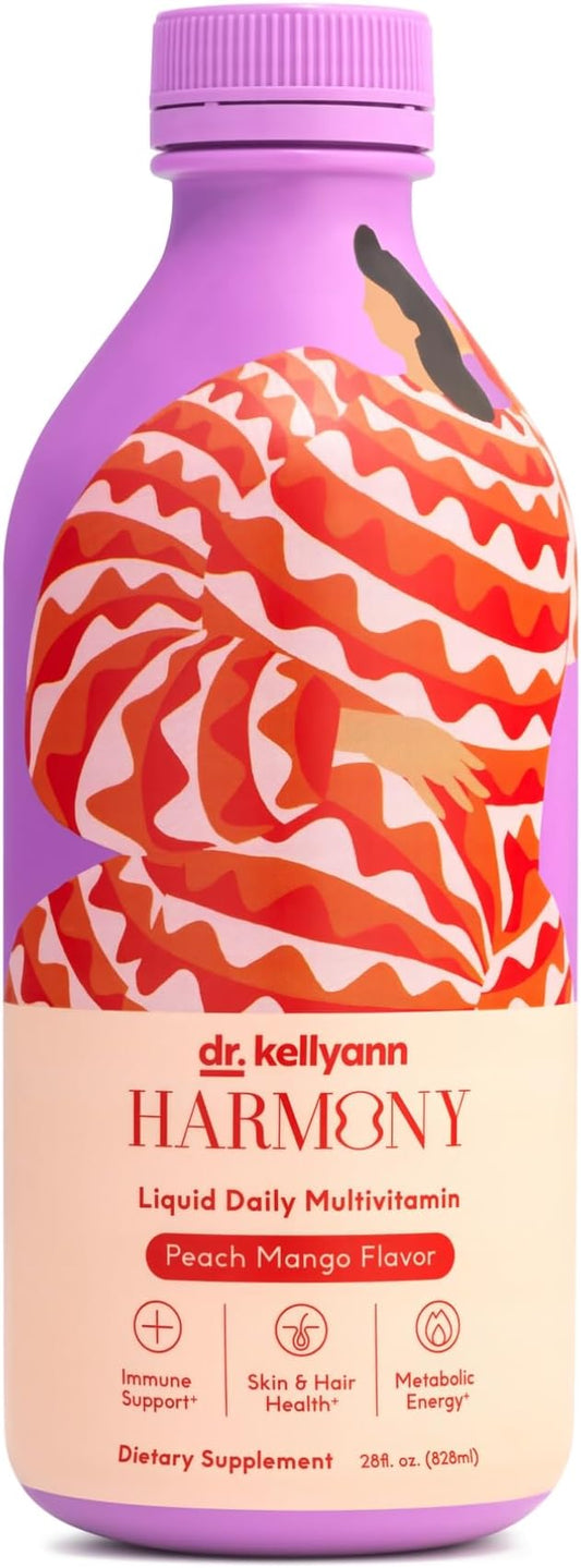 Dr. Kellyann Harmony Liquid Multivitamin (28 fl oz) – Vegan Daily Vitamins for Men & Women, Non-GMO, Overall Health