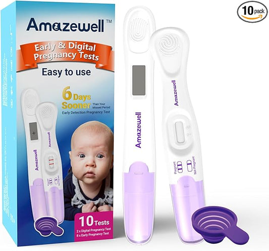 Early Pregnancy Test Kit, Early & Digital Pregnancy Test at Home, Pregnancy Tests with Cup, Fast Results, Over 99% Accuracy, 10 Tests(2 Digital+8 Early+1 Urine Cup)