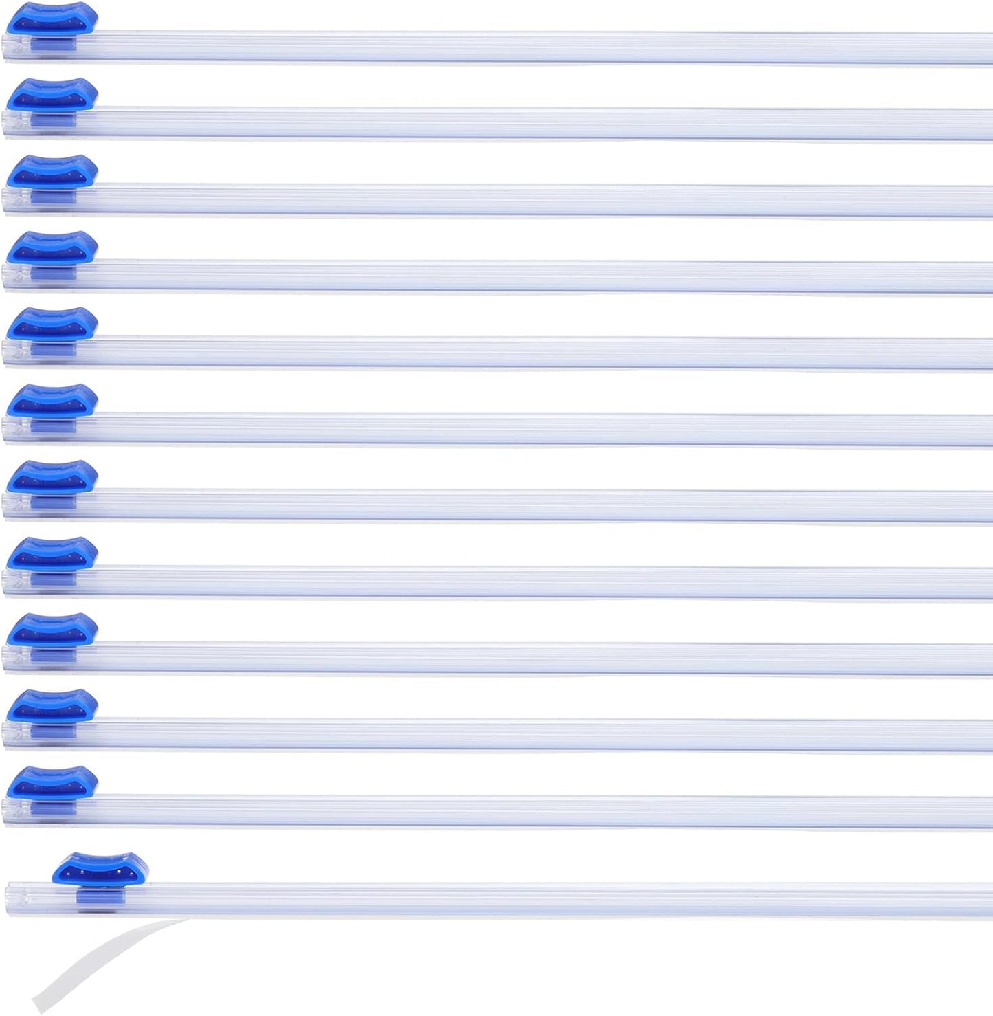 PATIKIL 12pcs Plastic Wrap Cutter, 13in Plastic Wrap Slide Cutter Self Adhesive Installation Replacement for Aluminum Foil Wax Paper Parchment Paper Wrap Dispenser, Blue