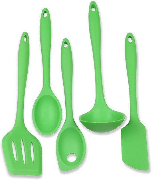 Chef Craft Premium Silicone Kitchen Tool and Utensil Set, 5 Piece, Green