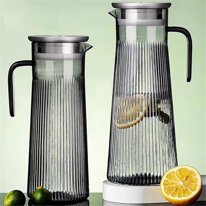 Water Pitcher Cold Kettle Acrylic Juice Jug Drink Juice Water Jug Transparent Water Pitcher with Filter Glass Pot(Large)