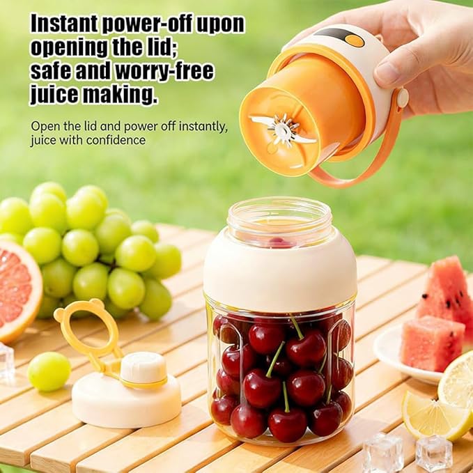 Portable Electric Juicer Cup with Zero Cord Hassle, USB-C Rechargeable Electric Blender with 18000 RPM Motor,36-blade head can break ice, Multifunctional fresh Juice Blender