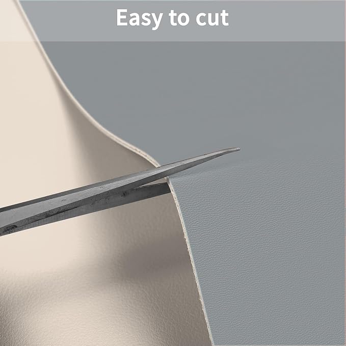 Leather Desk Mat,1.8mm Thick,16x60 Inch Desk Cover,Desk Protector Mat,Dresser Cover Top,Leather Table Cover,Side Table Cover,Office Desk Cover,Office Table Cover(Off White+Light Gray,16x60)
