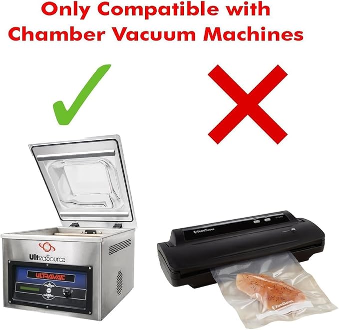 UltraSource - Chamber Machine Pouches 3 Mil Thickness, 7" x 11", Pack of 1000 Vacuum Chamber Pouches, BPA-Free Pre-Cut Chamber Vacuum Sealer Bags with tear notch