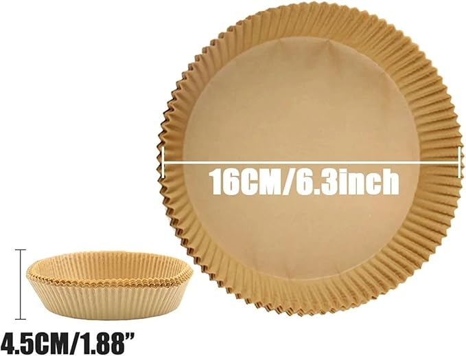 Large Air Fryer Disposable Paper Liners Nonstick 23cm Oven Airfryer Parchment Baking Paper ，Compatible For Ninja，Compatible For COSORI ，Grill Cooking Basket(16cm round,300 Pcs)