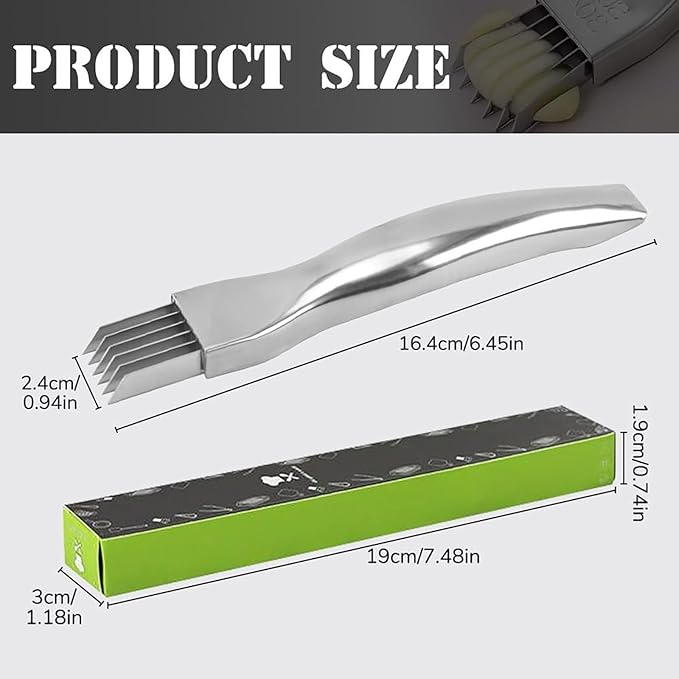Shred Silk The Knife, 2025 Upgrade Green Onion Cutter Stainless Steel Chopped Kitchen Slicing Tool Cutter for Vegetables Onion Garlic, Multifunctional Kitchen Food Vegetable Cutter (2Pack)