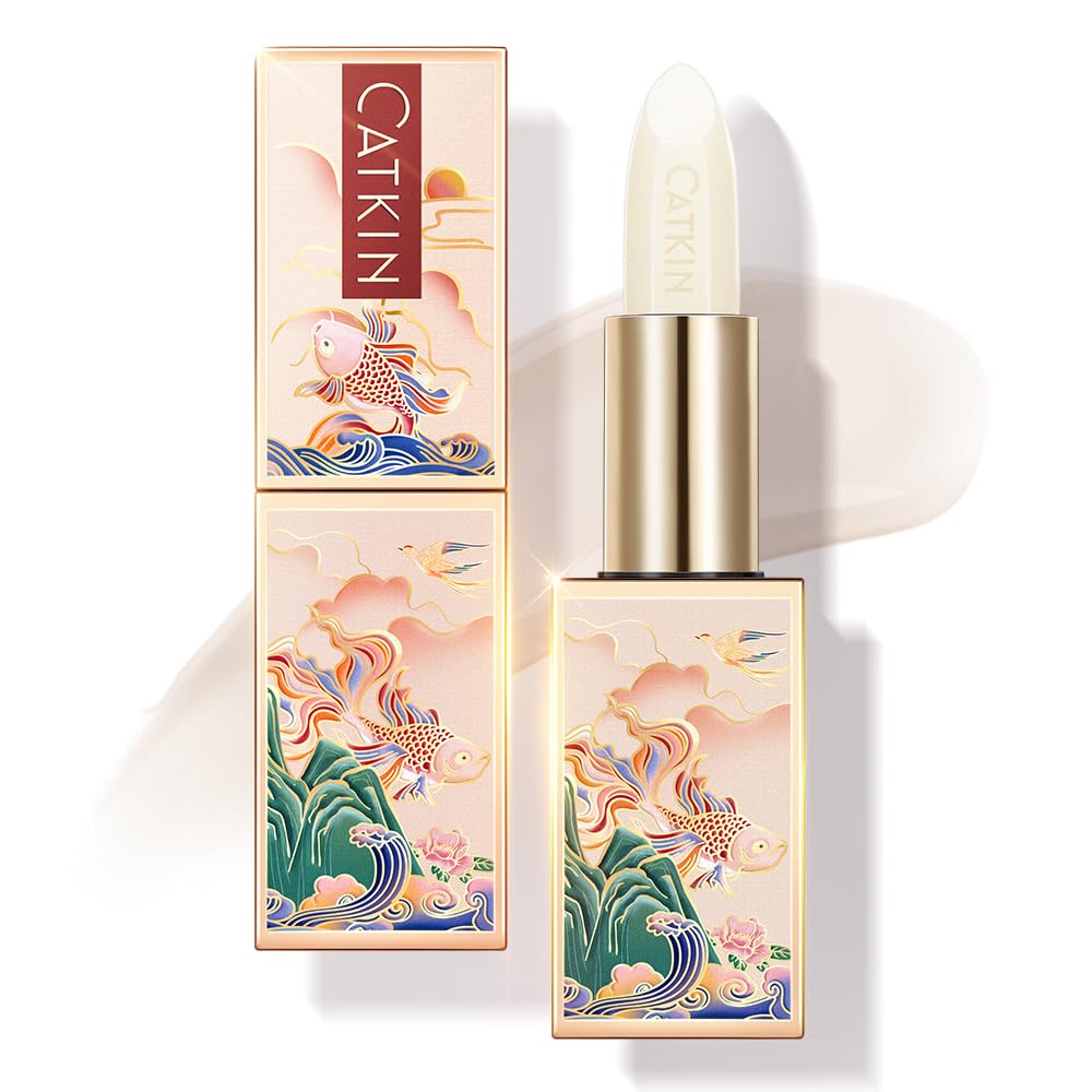 CATKIN Lip Balm Ultra Hydrating Colorless Lip Moistrurizer Lip Care with Vitamin E Nourishing For Cracked & Dry Lips Day & Night Lip Care Transparent 0.12 oz C02 Spearmint