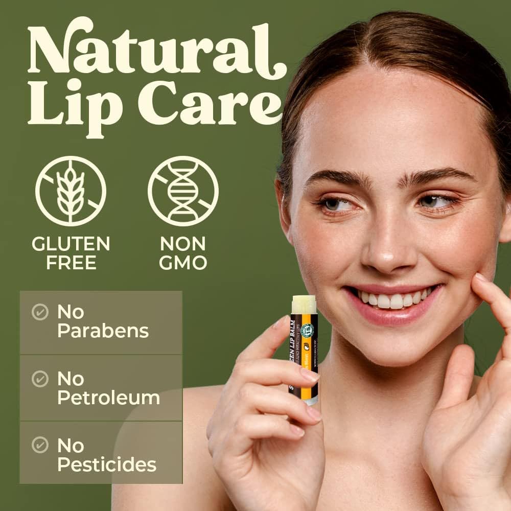 Earth's Daughter SPF Lip Balm 4-Pack Citrus Flavor - Lip Sunscreen, SPF 15, Organic Ingredients, Beeswax, Coconut Oil, Vitamin E - Hypoallergenic, Paraben Free, Gluten Free