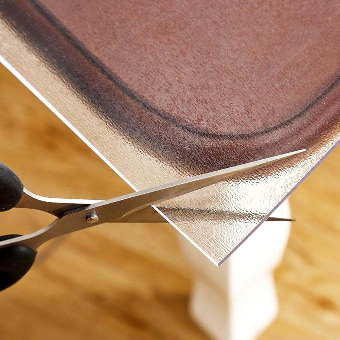 NECAUX Custom 20 x 63 Inch Frosted Table Cover Protector, 1.5mm Thick Plastic Waterproof Heavy Duty Table Pad Desk Mat Desk Protector for Computer Writing Desk, Console Table, Media Stand, Countertop