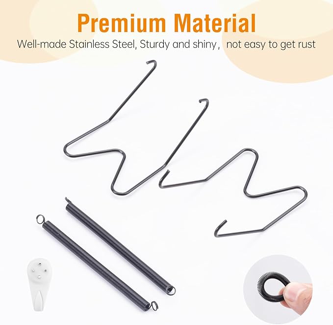 Plate Hangers for The Wall, Suitable for 16-20 inch Decorative Plate, Stainless Steel Wire Plate Holder with Wall Hooks and Rubber tip Protectors, Plate Hangers for Displaying Plates, Platter, Black