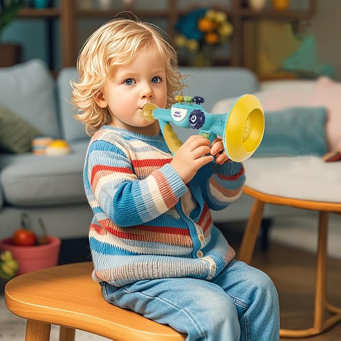 Toddler Musical Instruments Toy, Trumpet, Harmonica, Recorder Flute for Kids Baby, Musical Toys Set for Children Boys Girls Ages 2 3 4 5