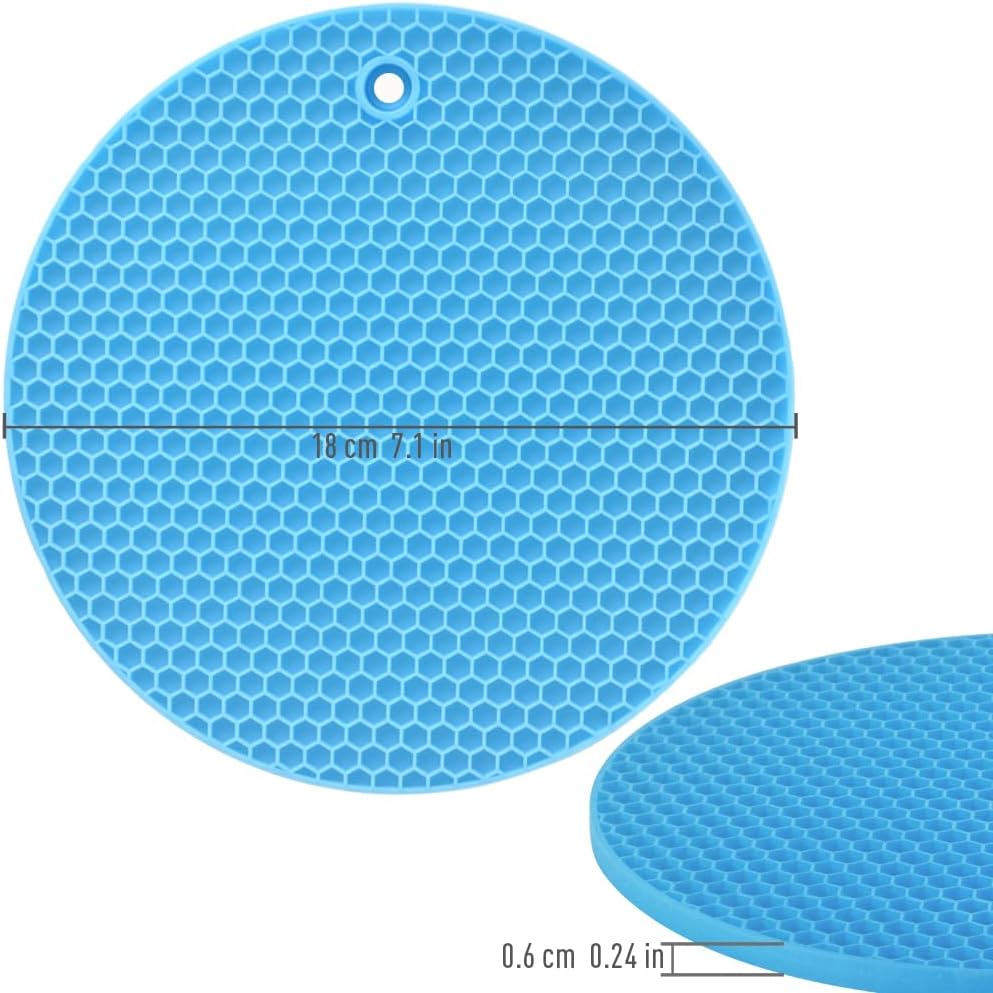 homEdge Silicone Trivets Mat, 6 Packs Multipurpose Non Slip Heat Resistant Pot Holder-Assorted Color