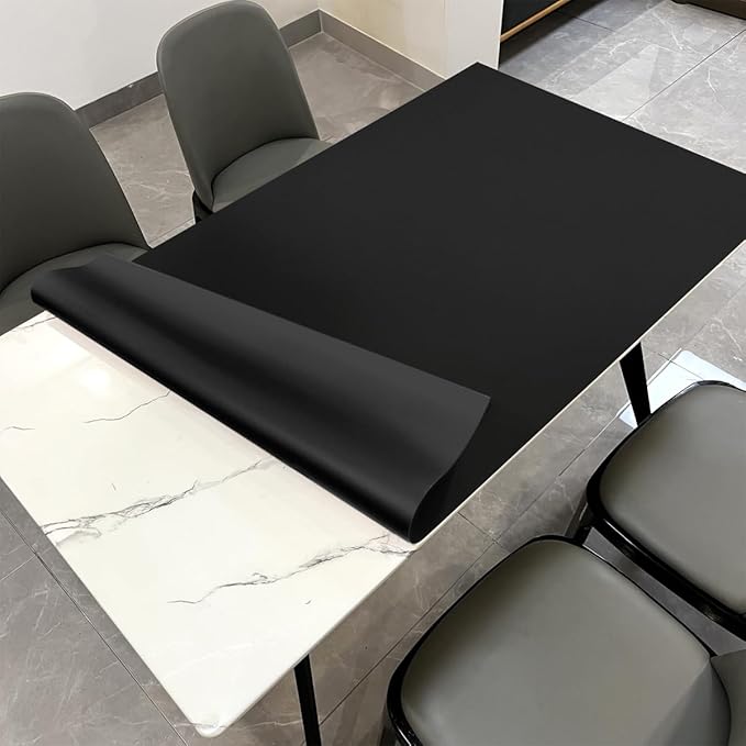 Table Pads - 30x40 Inch Waterproof Easy to Clean Can Conceal Flaws Protector The Table Top from Scratches Used for Dining (Black+Black 30x40)