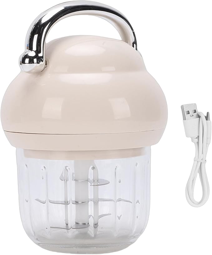 Electric Garlic Chopper, 21000 RPM Portable Veggie Chopper Garlic Onion Grinder Masher, Cordless Mini Baby Food Processor, for Ginger, Chili, Fruit, 350ML