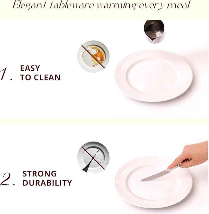 Peal Dots Stoneware Dinnerware Set (42pc Set, White)
