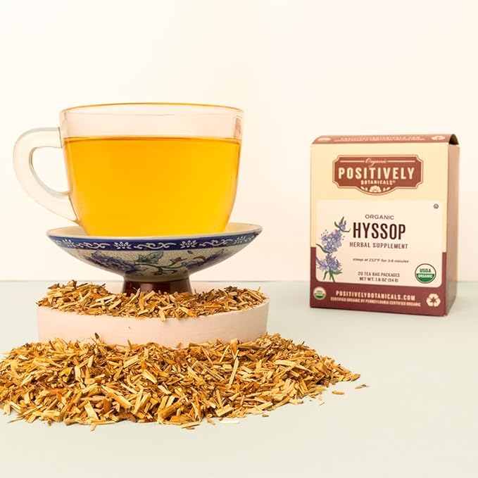 Organic Positively Botanicals Company, Hyssop Herbal Tea Bags, 20 Count