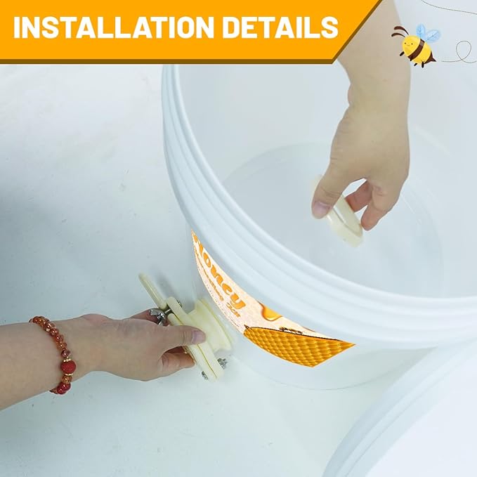 5 Gallon Plastic Bucket with Gate, Food Grade Honey Container for Beekeeping Extractor Equipment – Harvesting Tool & Supplies for Apiary