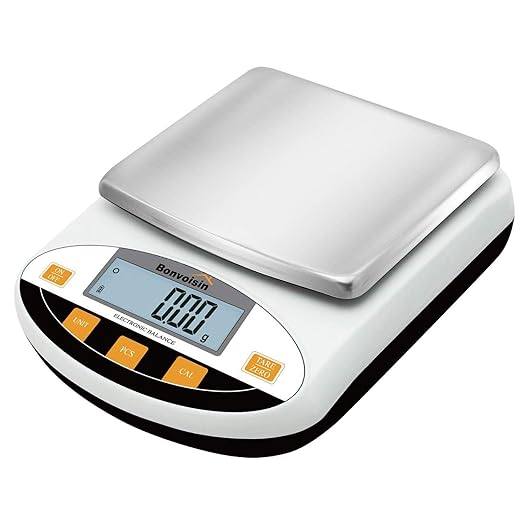 Bonvoisin Lab Scale 2000g x 0.01g Digital Precision Analytical Balance 10mg High Precision Electronic Balance Jewelry Scale Kitchen Scale Scientific Scale Laboratory Scale Balance (2000g x 0.01g)