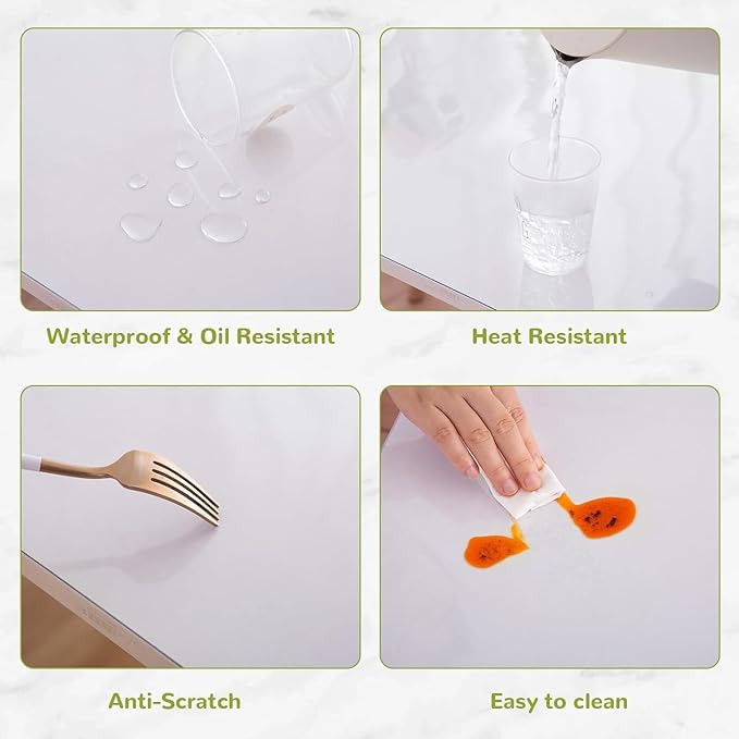 42 x 104 Inch Clear Table Cover Protector, Clear Table Protector for Dining Room Table, 1.5mm Plastic Table Cover, Waterproof Table Pad for Kitchen, Office
